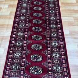 2x6 Maroon Color Bokhara Rug - Runner Hallway Luxury Bukhara Fine Quality Woolen Afghan - thumbnail 3