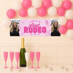 Personalised Hen Party Decor - Last Rodeo Theme Custom Name & Photo Do Banner Pink Cowgirl Western Bachelorette - thumbnail 1