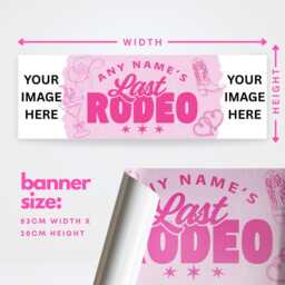 Personalised Hen Party Decor - Last Rodeo Theme Custom Name & Photo Do Banner Pink Cowgirl Western Bachelorette - thumbnail 3
