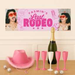 Personalised Hen Party Decor - Last Rodeo Theme Custom Name & Photo Do Banner Pink Cowgirl Western Bachelorette - thumbnail 2