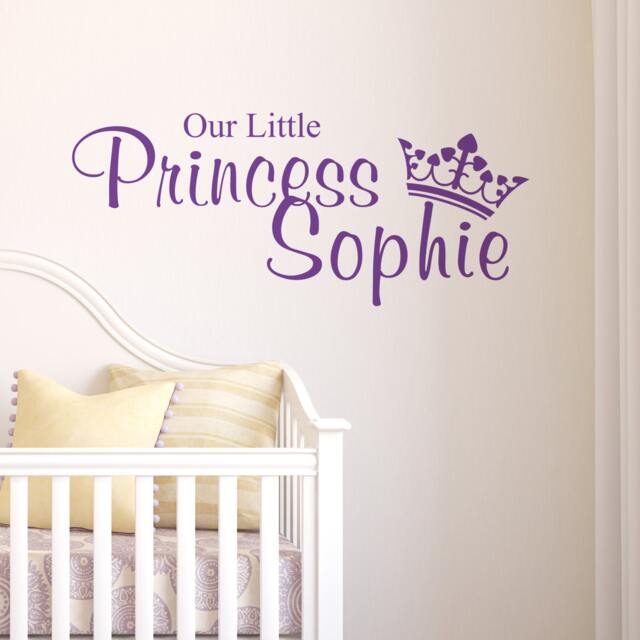 Princess Wall Sticker Personalised - Decals Tattoo Art Quote Home Decor Name - image 1