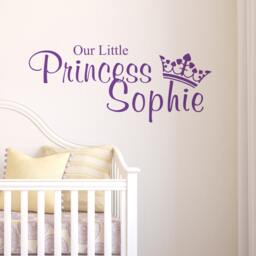 Princess Wall Sticker Personalised - Decals Tattoo Art Quote Home Decor Name - thumbnail 1