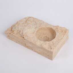 Natural Beige Travertine Candleholder - thumbnail 4