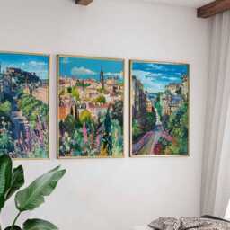Set Of 3 Edinburgh Posters, Scotland Travel Prints, Wall Art Set, Historic City Poster Home Decor Gift Idea - thumbnail 3