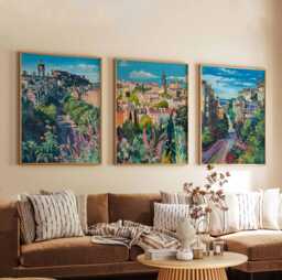 Set Of 3 Edinburgh Posters, Scotland Travel Prints, Wall Art Set, Historic City Poster Home Decor Gift Idea - thumbnail 1
