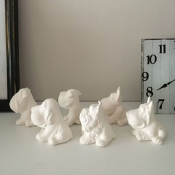 Set Of 6 Ceramic Dogs Miniatures, Ready To Paint, Education For Kids, Dogs, Gift Little Sculptures - thumbnail 3