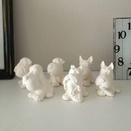 Set Of 6 Ceramic Dogs Miniatures, Ready To Paint, Education For Kids, Dogs, Gift Little Sculptures - thumbnail 4