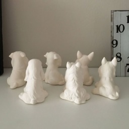 Set Of 6 Ceramic Dogs Miniatures, Ready To Paint, Education For Kids, Dogs, Gift Little Sculptures - thumbnail 2