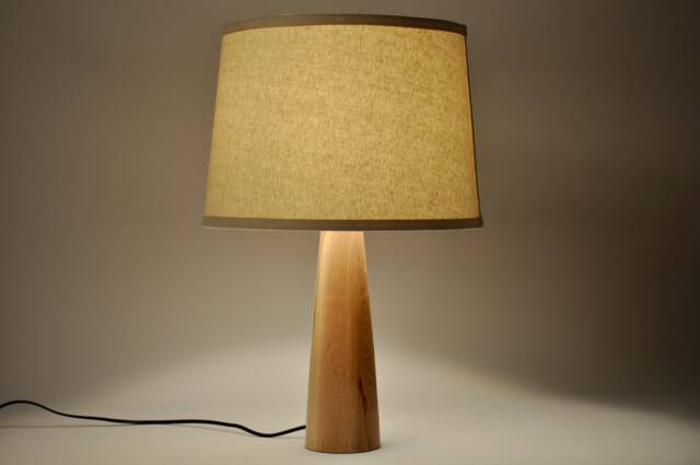 Cone Modern Wood Table Lamp - Bedside Night Light - image 1