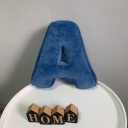 Velour Cotton Letter Pillow, Custom Monogram Cushion, Baby Shower Gift - thumbnail 2