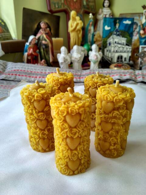 Candles With Roses, Beeswax Candles, For Gifts, Gift Candles, Candles Mom, Candles Her, Wedding Candles, Favor - image 1