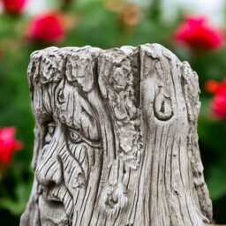 Concrete Tree Face Sculpture Stone Wood Spirit Figurine Garden Stump Ornament Outdoor Woodland Decor Cement Yard Art Gift For Nature Lover - thumbnail 4