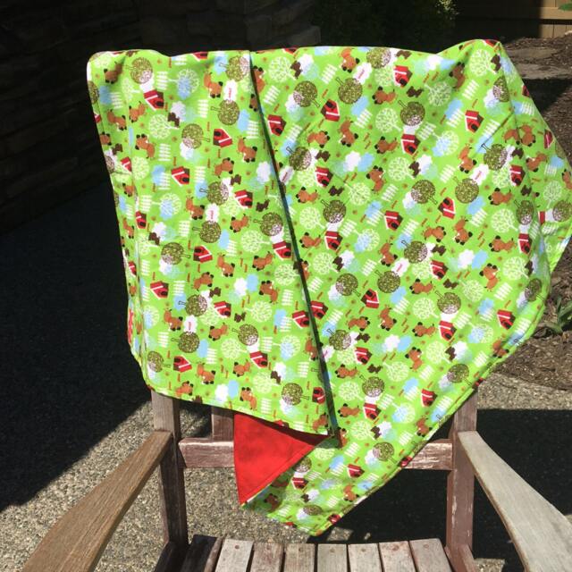 Flannel Baby Blanket/Kid Car Shower Gift - Puppies, Dogs & Dog Houses, Personalization Available - image 1