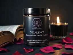Damask Rose, Oud & Praline Candle - Decadence Dark Academia Soy Wax - thumbnail 1