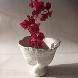 Handmade Irregular Shape Vase Sculpture, Unique Ceramic Vase, Elegant Home Decoration - thumbnail 2