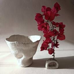 Handmade Irregular Shape Vase Sculpture, Unique Ceramic Vase, Elegant Home Decoration - thumbnail 3