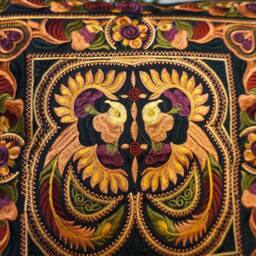 Mocha Handmade Hmong Embroidered Pillow Cover, Unique Thai Cushion - Cs101Mb - thumbnail 3