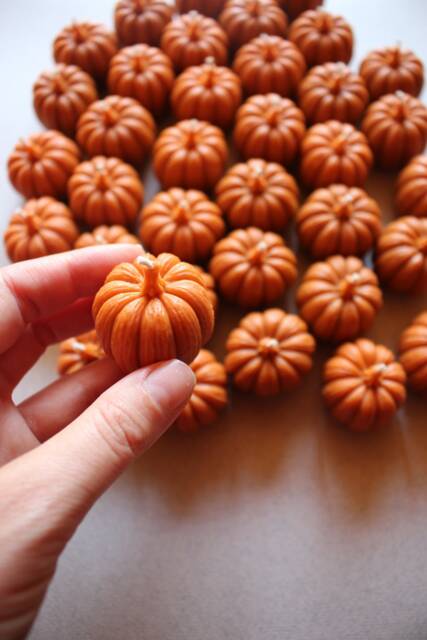 Mini Pumpkin Candles, Autumn Home Decor, Wedding Halloween Decorations, Thanksgiving Fall Decor - image 1