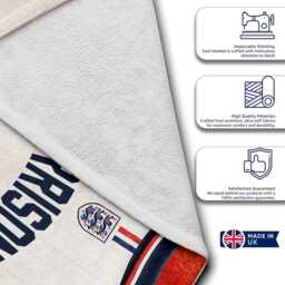 Personalised Name Year England Retro Bath Beach Towel Three Lions Football T Shirt Jersey Supporter St Georges Cross Sports Fan Holiday Gift - thumbnail 3