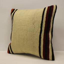 Vintage Turkish Kilim Pillow, Boho Throw Pillow Cover - 18x18 - thumbnail 3
