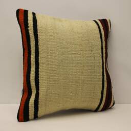Vintage Turkish Kilim Pillow, Boho Throw Pillow Cover - 18x18 - thumbnail 2
