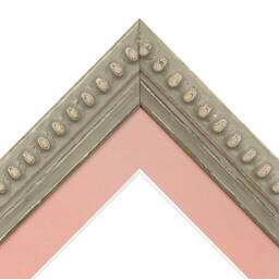 Crown Clay Photo Frame With Pink Mount, Wooden Bobbin Distressed - thumbnail 3