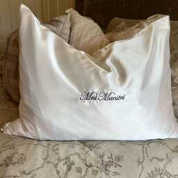 Monogrammed Silk Or Satin Pillow Cover, Custom Embroidered Pillowcase, Personalized Home Decor - thumbnail 2