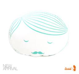 Limited Edition Guy Face Plush Pillow in Mint Green Print - thumbnail 1