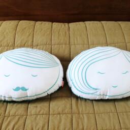 Limited Edition Guy Face Plush Pillow in Mint Green Print - thumbnail 4