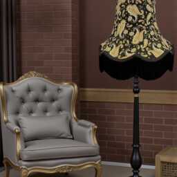 Handmade Black Paisley Lampshade With Fringe Trim Bespoke Made For Table & Floor Standard Lamp Shades, Ceiling Lights - thumbnail 3