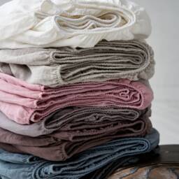 stonewashed Linen Fitted Sheet Soft King/Queen/Full Custom Size Bedding 100 % Natural Valentines Day Gift - thumbnail 2