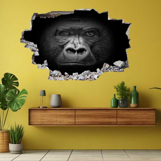 Gorilla Portrait Wall Decal Sticker Mural Poster Print Art Kids Bedroom Home Decor Et3 - image 1
