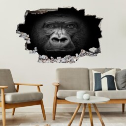 Gorilla Portrait Wall Decal Sticker Mural Poster Print Art Kids Bedroom Home Decor Et3 - thumbnail 3