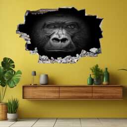 Gorilla Portrait Wall Decal Sticker Mural Poster Print Art Kids Bedroom Home Decor Et3 - thumbnail 1