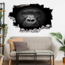 Gorilla Portrait Wall Decal Sticker Mural Poster Print Art Kids Bedroom Home Decor Et3 - thumbnail 2