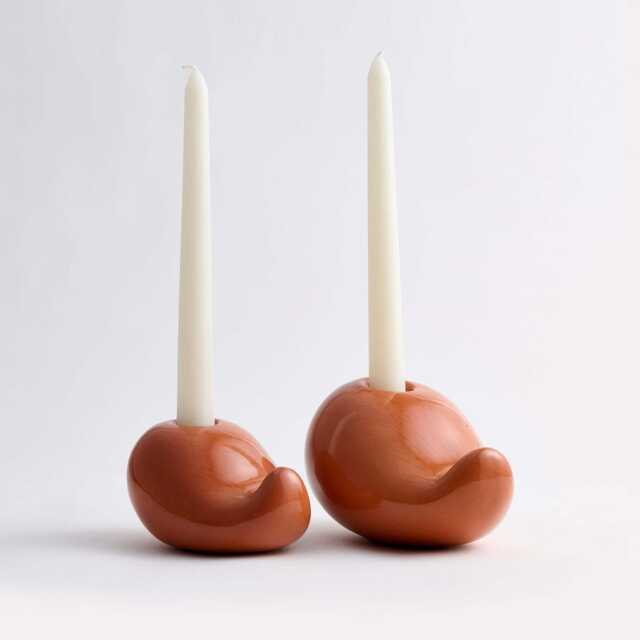 Handmade Modern Ceramic Candlestick Minimalist Home Decor - image 1