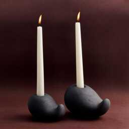 Handmade Modern Ceramic Candlestick Minimalist Home Decor - thumbnail 4