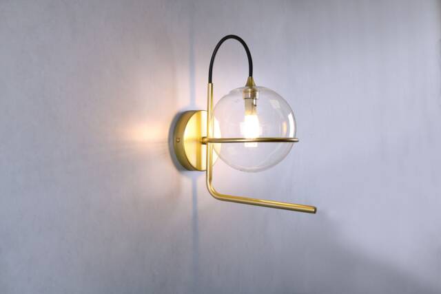 Wall Pendent Light - Brass Gold Lamp Vanity Fixture, Sconce - image 1