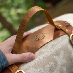 Personalized Leather Blanket Carrier Strap, Anniversary Gift - thumbnail 3