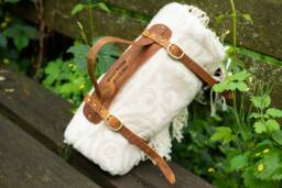 Personalized Leather Blanket Carrier Strap, Anniversary Gift