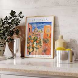 Valencia Travel Print, Wall Art, Spain Cityscape Decor, Poster, Spanish Artwork - thumbnail 2