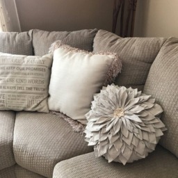 Linen Flower Pillow Cover - Boho Medallion Applique, Round Or Square - thumbnail 2