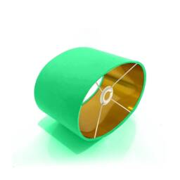 New Luxury High Quality Handmade Emerald Green Cotton 12 Fabric Lamp Shade Oval Shape Oval Metallic Lining - thumbnail 2