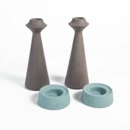 Modern Candle Holder Centerpiece, Ceramic Candlestick Holders, Holders For Wedding, Candle Set, Shabbat Candlesticks, Judaica - thumbnail 4