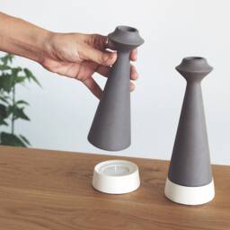 Modern Candle Holder Centerpiece, Ceramic Candlestick Holders, Holders For Wedding, Candle Set, Shabbat Candlesticks, Judaica - thumbnail 2