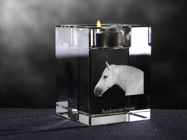 Boulonnais - Crystal Candlestick With Horse, Souvenir, Decoration, Limited Edition, Collection - image 1