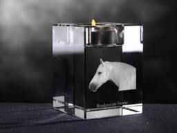 Boulonnais - Crystal Candlestick With Horse, Souvenir, Decoration, Limited Edition, Collection - thumbnail 1