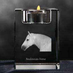 Boulonnais - Crystal Candlestick With Horse, Souvenir, Decoration, Limited Edition, Collection - thumbnail 3