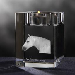 Boulonnais - Crystal Candlestick With Horse, Souvenir, Decoration, Limited Edition, Collection - thumbnail 2
