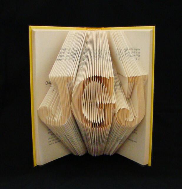 Initials Acronyms 3 Letter Names Words Folded-Book Art Sculpture - image 1